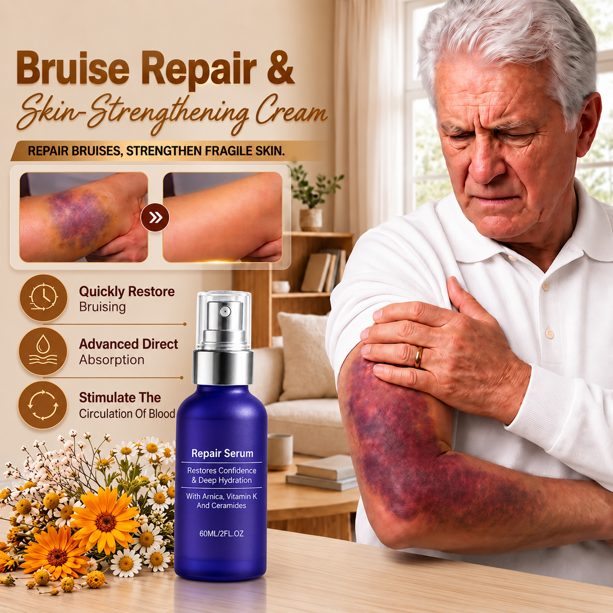 Stop Hiding Your Arms. Clear "Purple Spots" & Thicken Paper-Thin Skin in 7 Days.