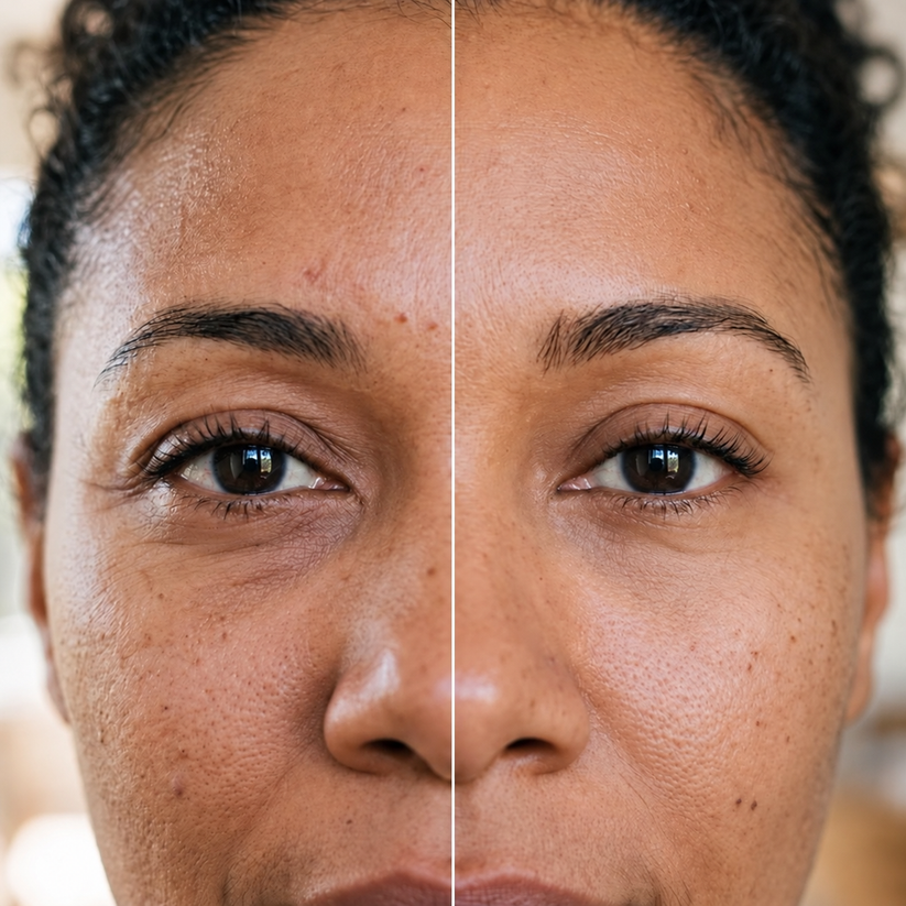Before and after forehead lines