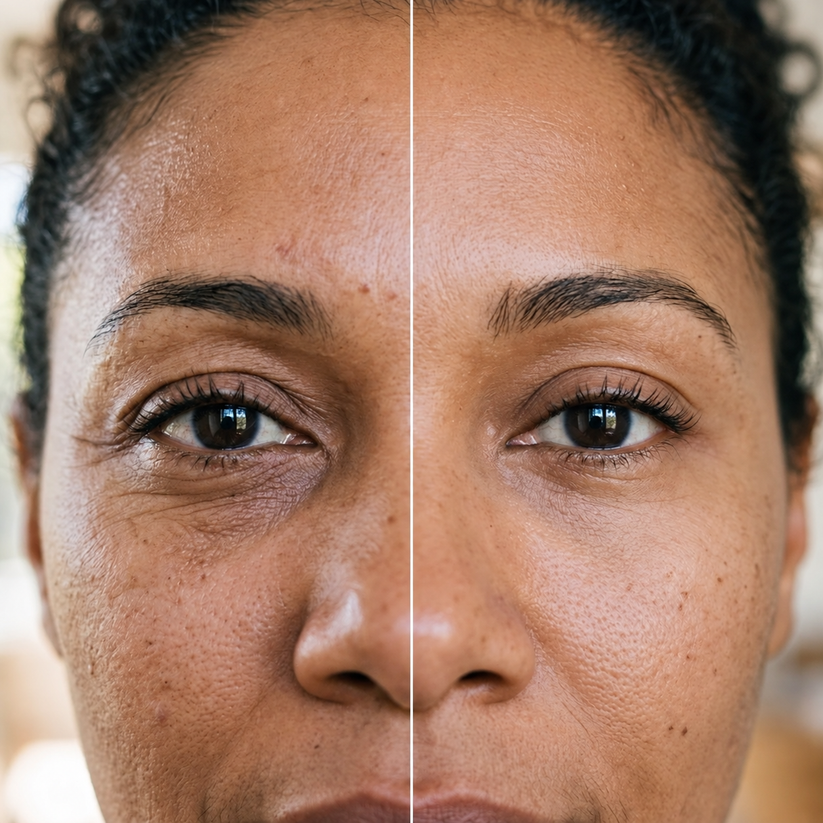 Before and after forehead lines