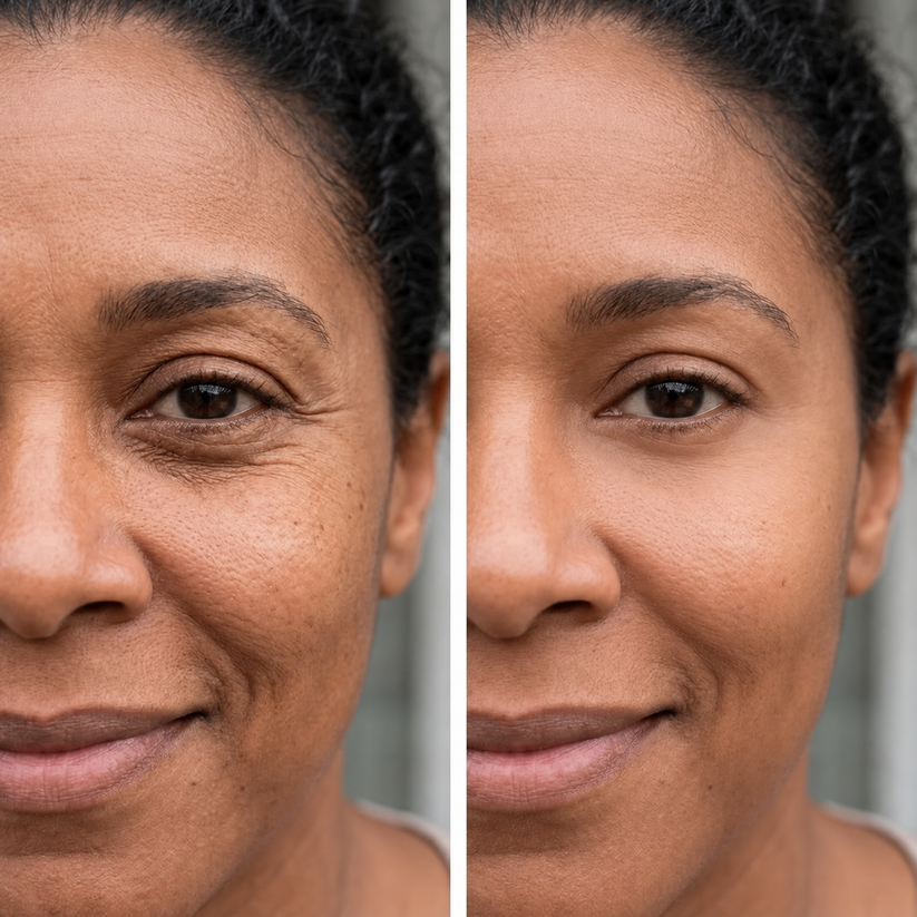 Before and after wrinkles