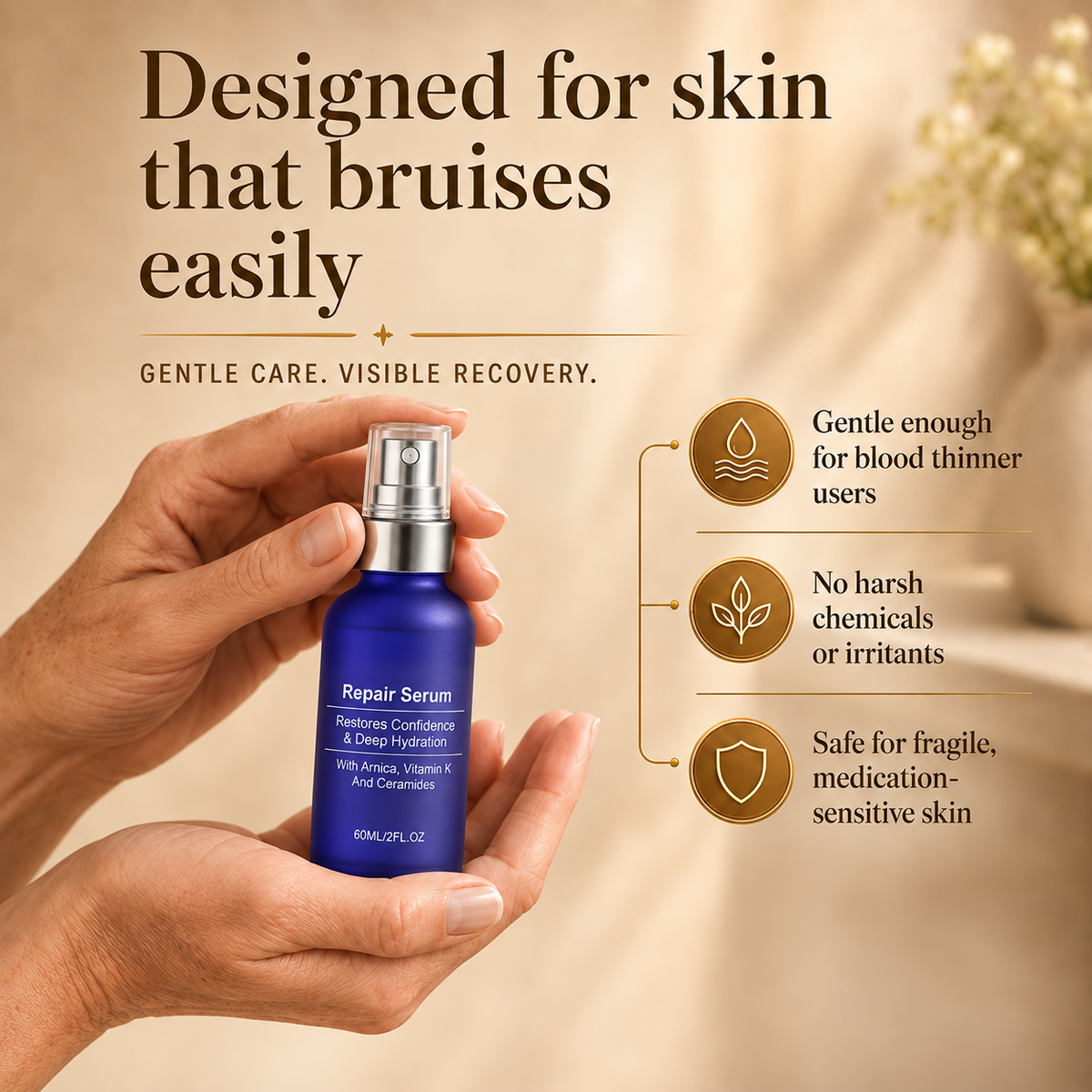 Stop Hiding Your Arms. Clear "Purple Spots" & Thicken Paper-Thin Skin in 7 Days.